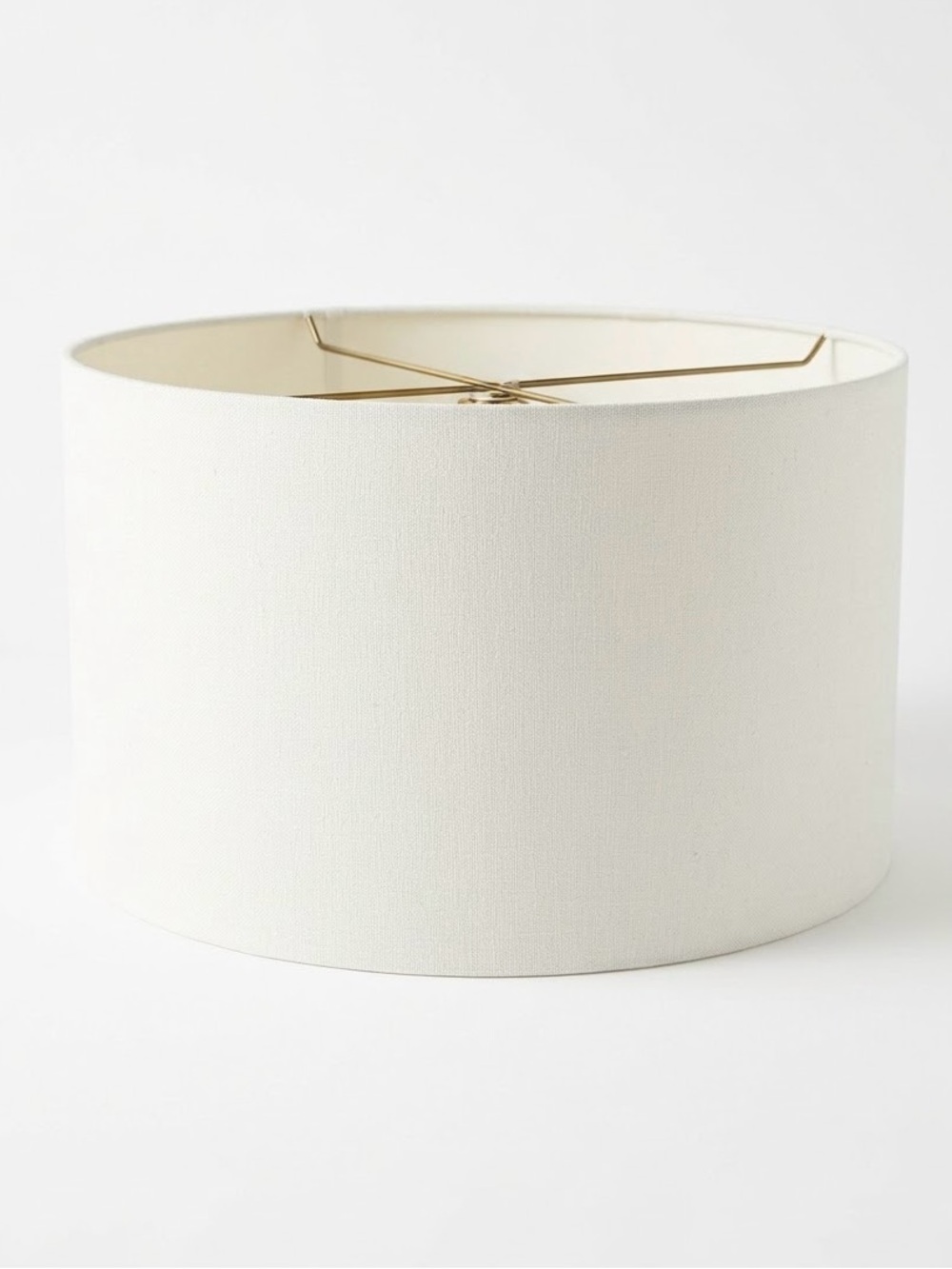 Target Threshold White Linen Cylinder Drum Lamp Shade Brass Spider Fitter HTF